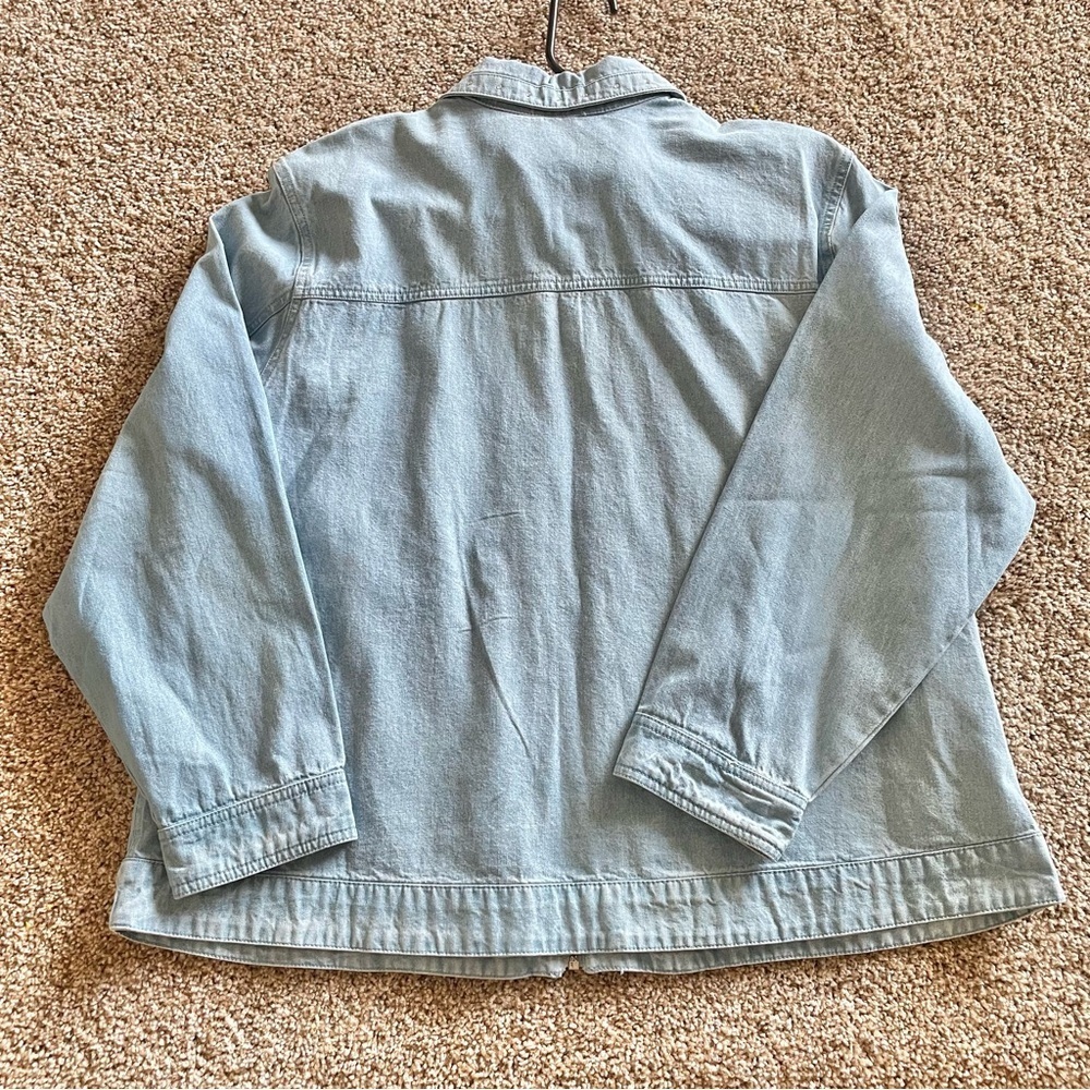 C.D. Daniels Denim Shirt Women’s 1X Blue Zip Up Rhinestone Pockets VTG Cottage - Picture 11 of 16